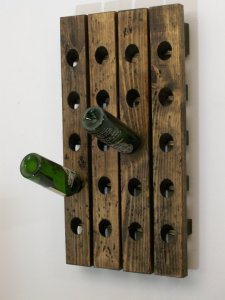 Wood4Decor, Wine Riddling Rack Distressed Wood Antique Style Winerack