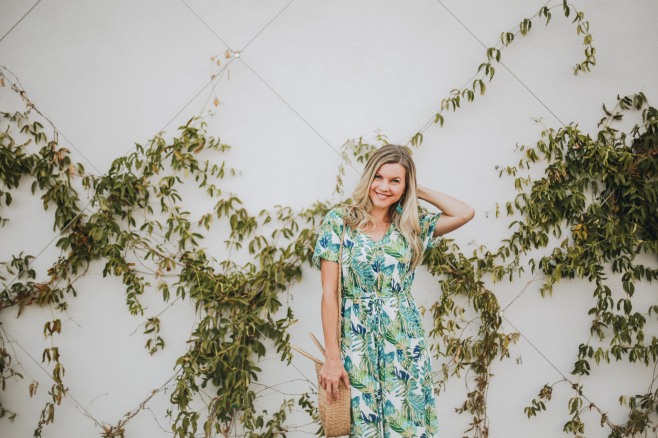 Palm print maxi dress from Blooming Cactus Boutique. Photo cred: Carly Gabrielle Photography (Arizona)